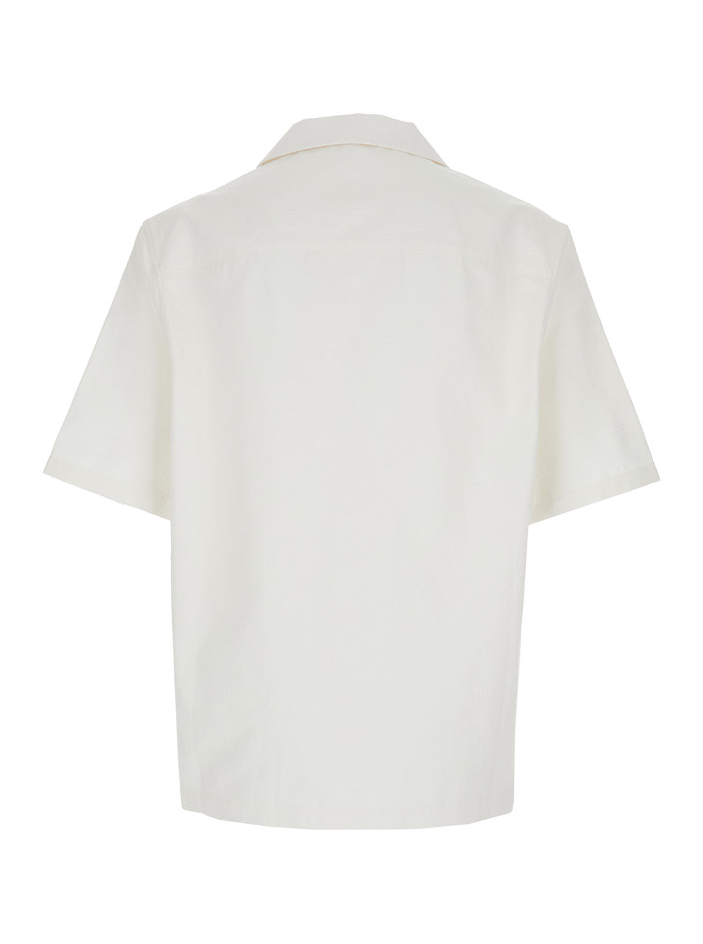 Casablanca Men White Bowling Shirt With Cuban Collar In Cotton Man