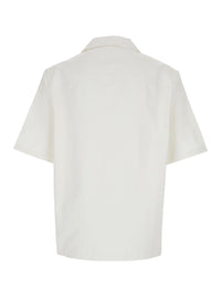 Casablanca Men White Bowling Shirt With Cuban Collar In Cotton Man