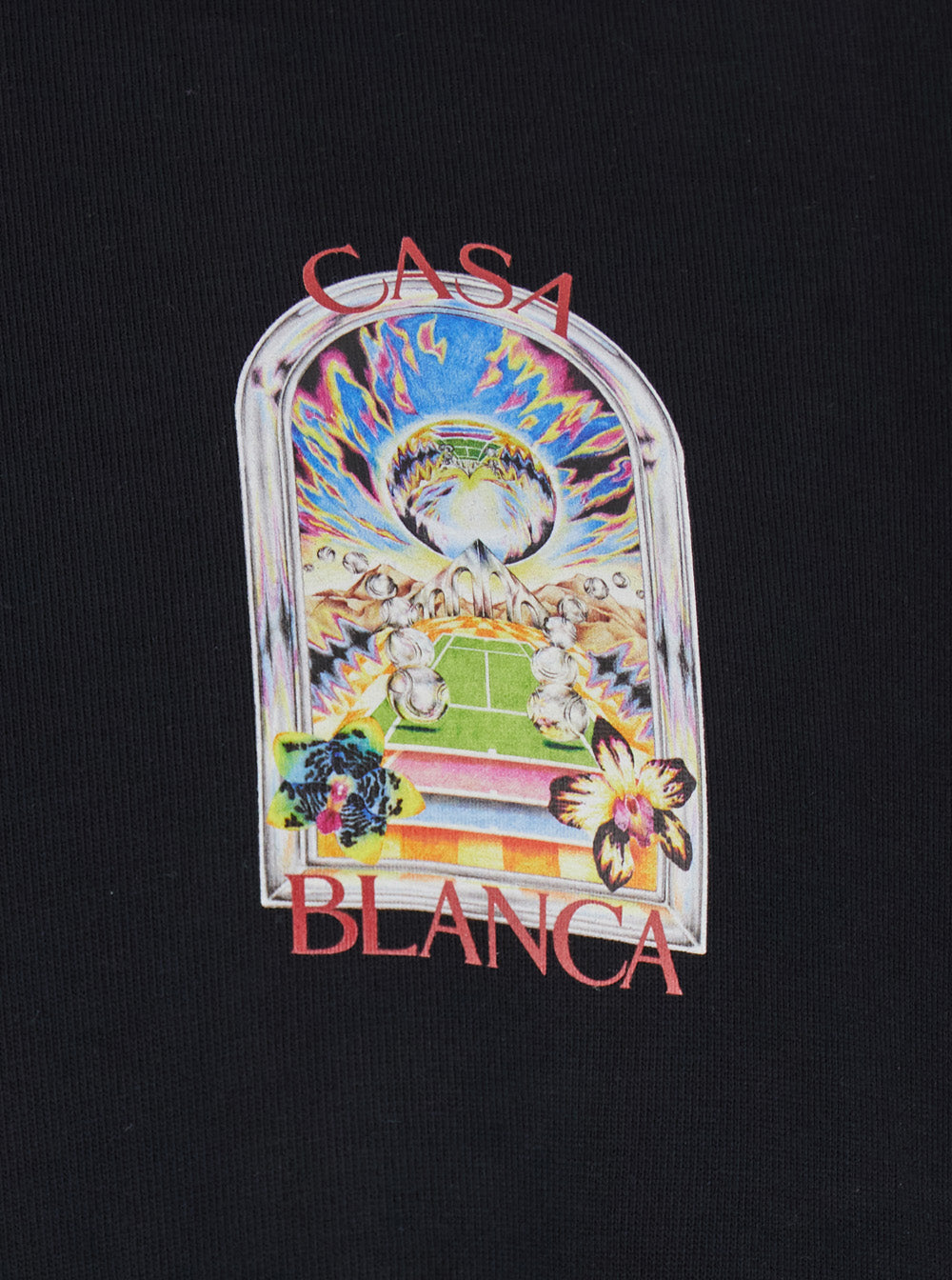 Casablanca Men Black T-Shirt With Logo Detail On The Front And Maxi Logo On The Back In Cotton Man