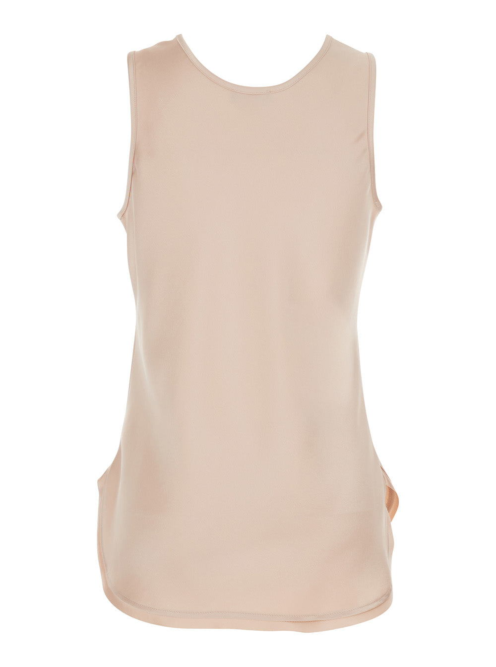 Leplain Women Pink Sleeveless Top With Round Neck In Satin Woman