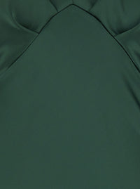 Leplain Women Green Long Dress With V-Neck And Ruffles On The Front In Tech Fabric Women