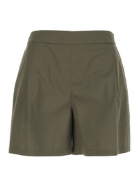 Leplain Women Green Women's Shorts With Semi-Elasticated Waist And Side Closure In Cotton Blend