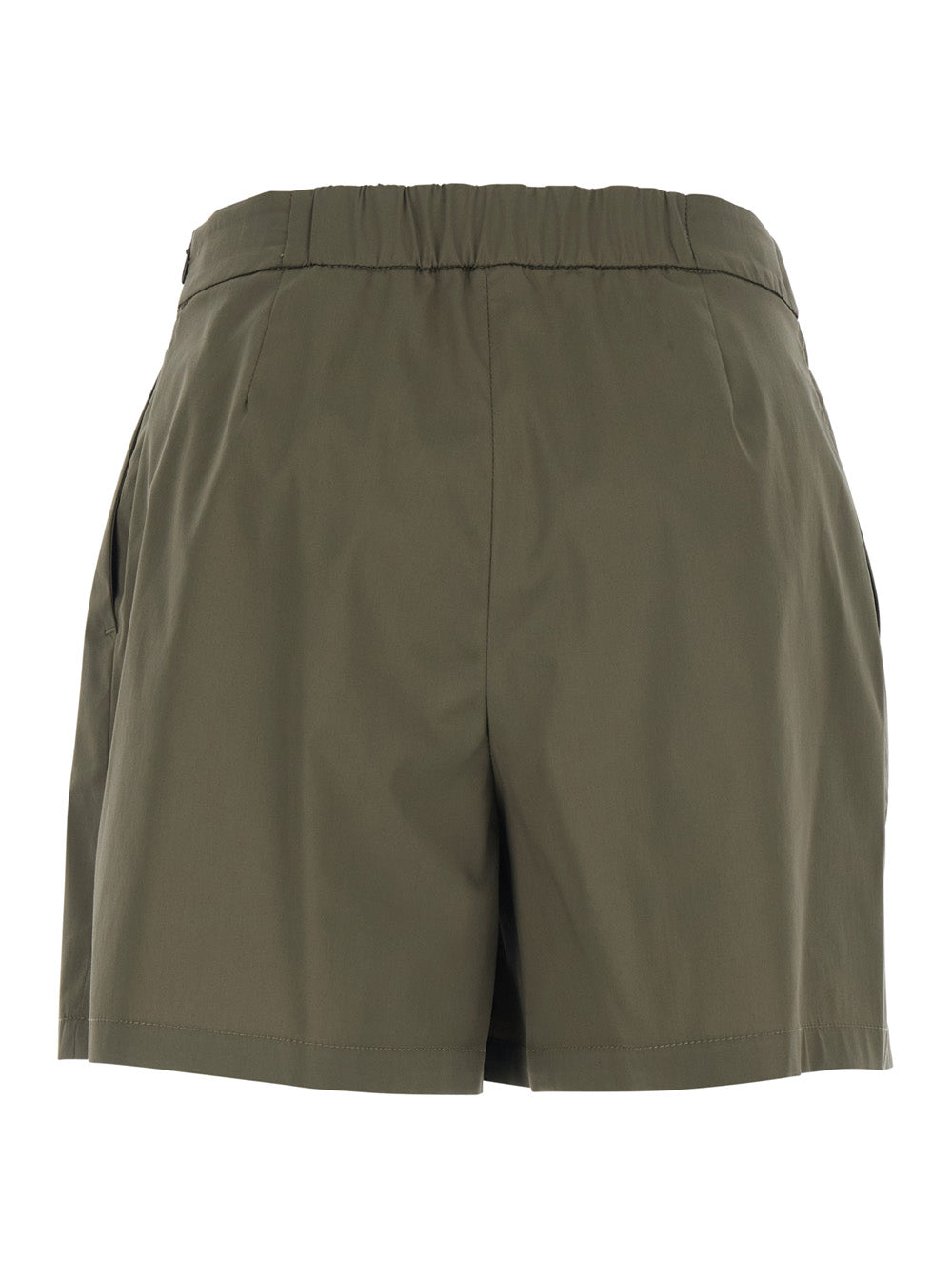 Leplain Women Green Women's Shorts With Semi-Elasticated Waist And Side Closure In Cotton Blend