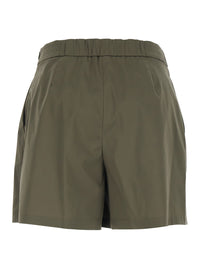 Leplain Women Green Women's Shorts With Semi-Elasticated Waist And Side Closure In Cotton Blend