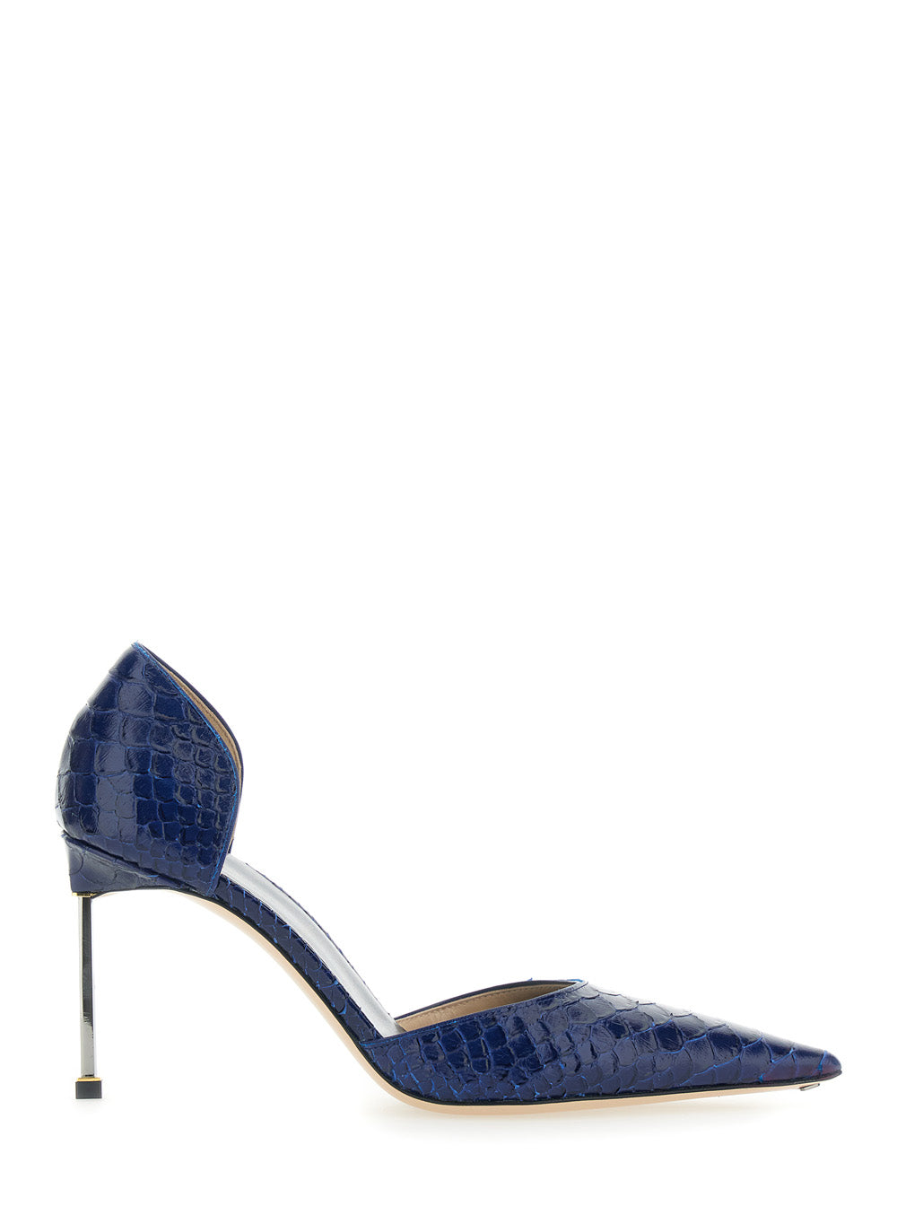 Tom Ford Women 'D'orsay' Blue Pumps With Stiletto Heel And Crocodile-Embossed Effect In Leather For Women