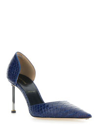 Tom Ford Women 'D'orsay' Blue Pumps With Stiletto Heel And Crocodile-Embossed Effect In Leather For Women