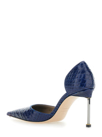 Tom Ford Women 'D'orsay' Blue Pumps With Stiletto Heel And Crocodile-Embossed Effect In Leather For Women