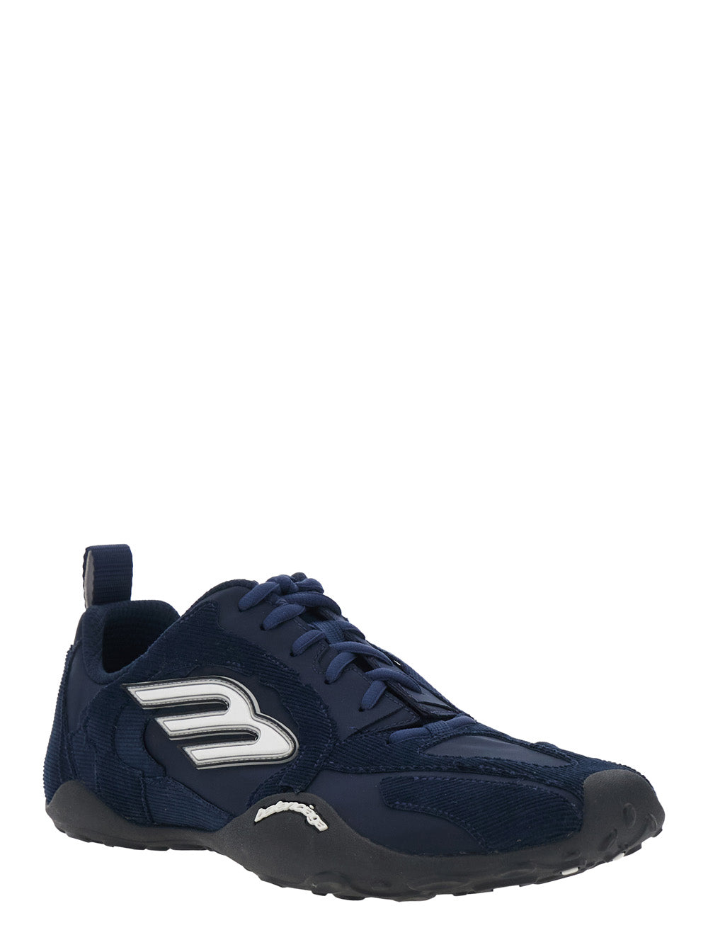 BALENCIAGA Balenciaga Men Sneaker 'Monday Ultra' Low Top With Logo Detail On The Side And Velvet Inserts In Blue Tech Fabric For Men