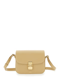 A.P.C. Women 'Grace Small' Beige Crossbody Bag With Adjustable Strap And Logo Plate On The Front In Leather Woman