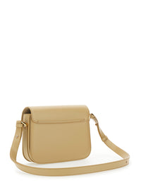 A.P.C. Women 'Grace Small' Beige Crossbody Bag With Adjustable Strap And Logo Plate On The Front In Leather Woman
