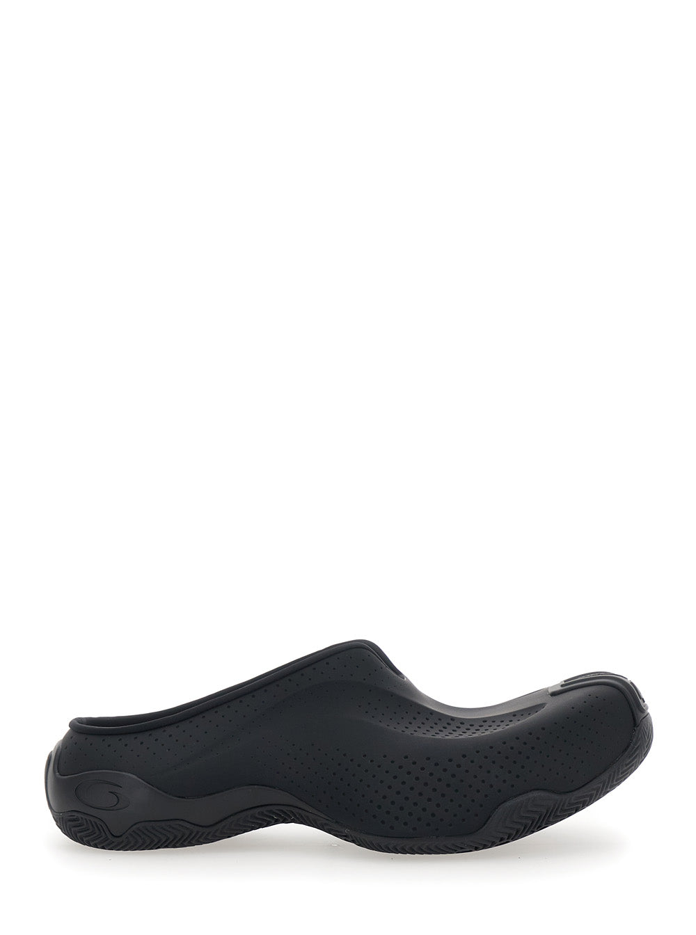 Balenciaga Men Mule 'Basketball' Slip-On With Perforated Design In Black Tech Fabric For Men