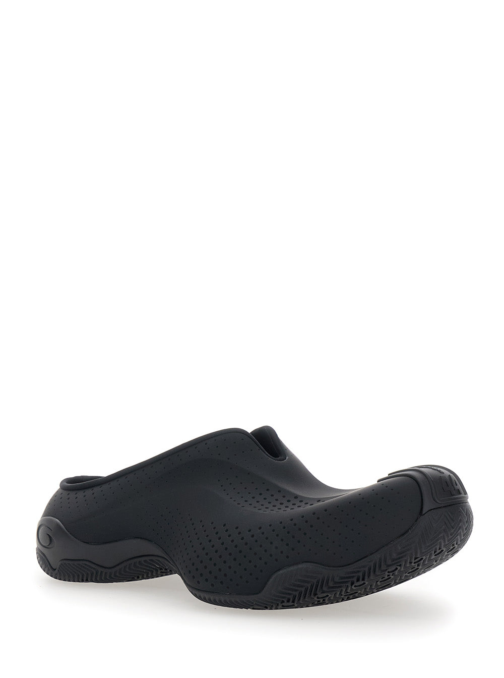 Balenciaga Men Mule 'Basketball' Slip-On With Perforated Design In Black Tech Fabric For Men