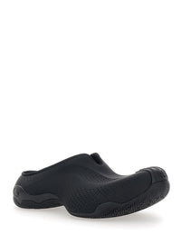 Balenciaga Men Mule 'Basketball' Slip-On With Perforated Design In Black Tech Fabric For Men
