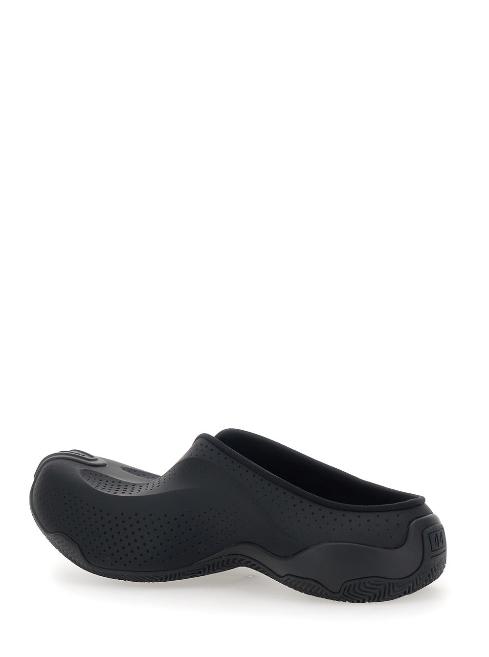 Balenciaga Men Mule 'Basketball' Slip-On With Perforated Design In Black Tech Fabric For Men