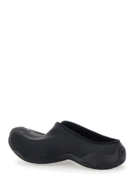 Balenciaga Men Mule 'Basketball' Slip-On With Perforated Design In Black Tech Fabric For Men