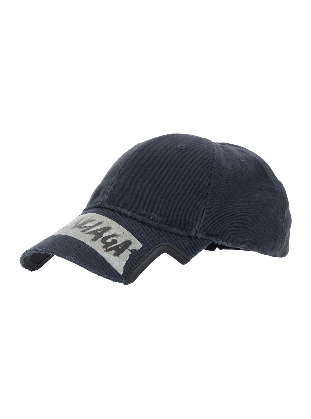 Balenciaga Men Black Baseball Cap With Maxi Logo Lettering On The Front In Cotton Man