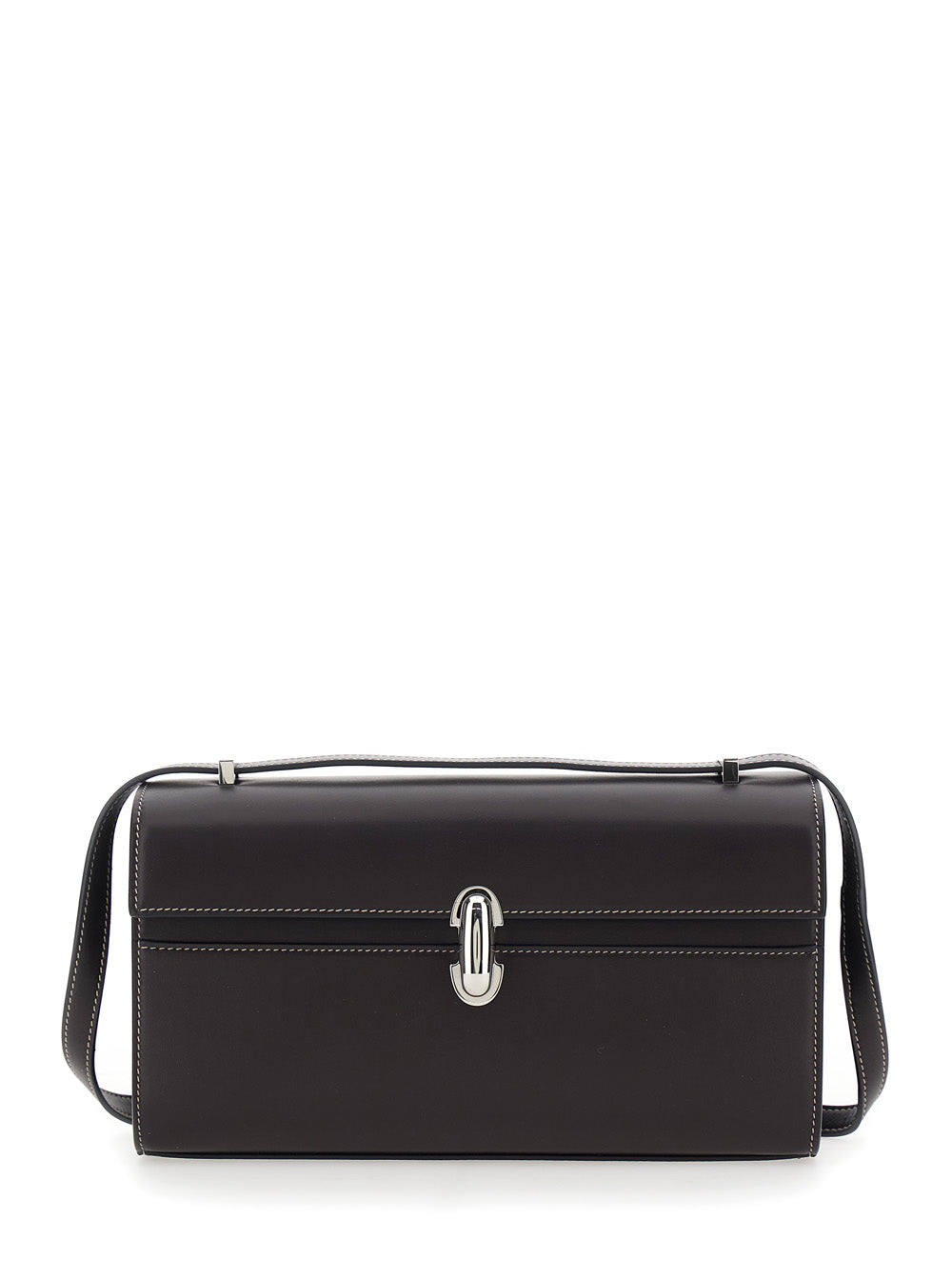 SAVETTE Savette Women Shoulder Bag 'Simmetry' With Top Strap And Turn Lock Closure In Brown Leather For Women