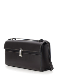 SAVETTE Savette Women Shoulder Bag 'Simmetry' With Top Strap And Turn Lock Closure In Brown Leather For Women