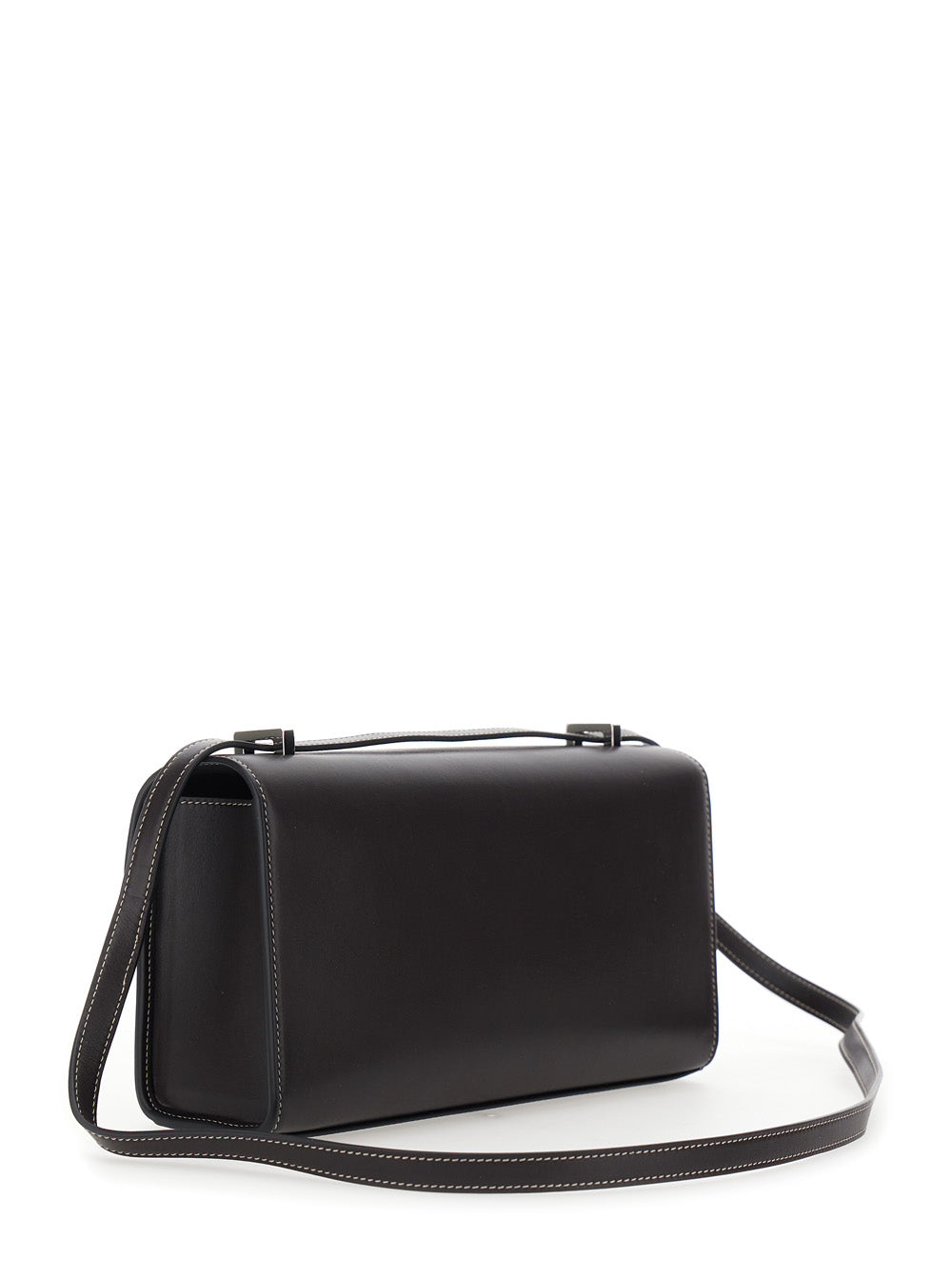 SAVETTE Savette Women Shoulder Bag 'Simmetry' With Top Strap And Turn Lock Closure In Brown Leather For Women