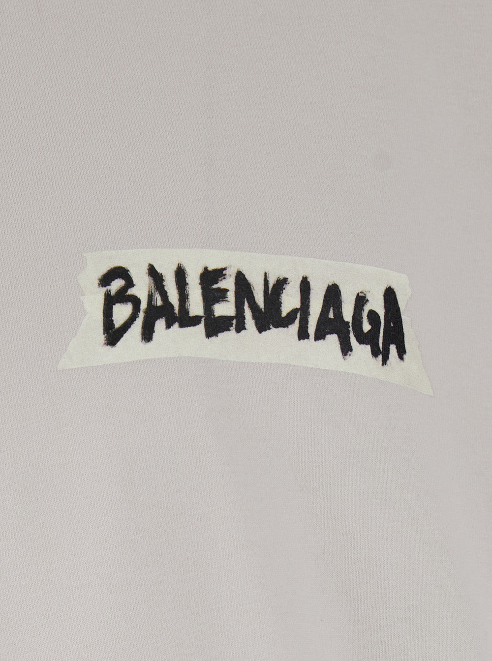 Balenciaga Men White Cotton T-Shirt With Logo On Front And Back For Men