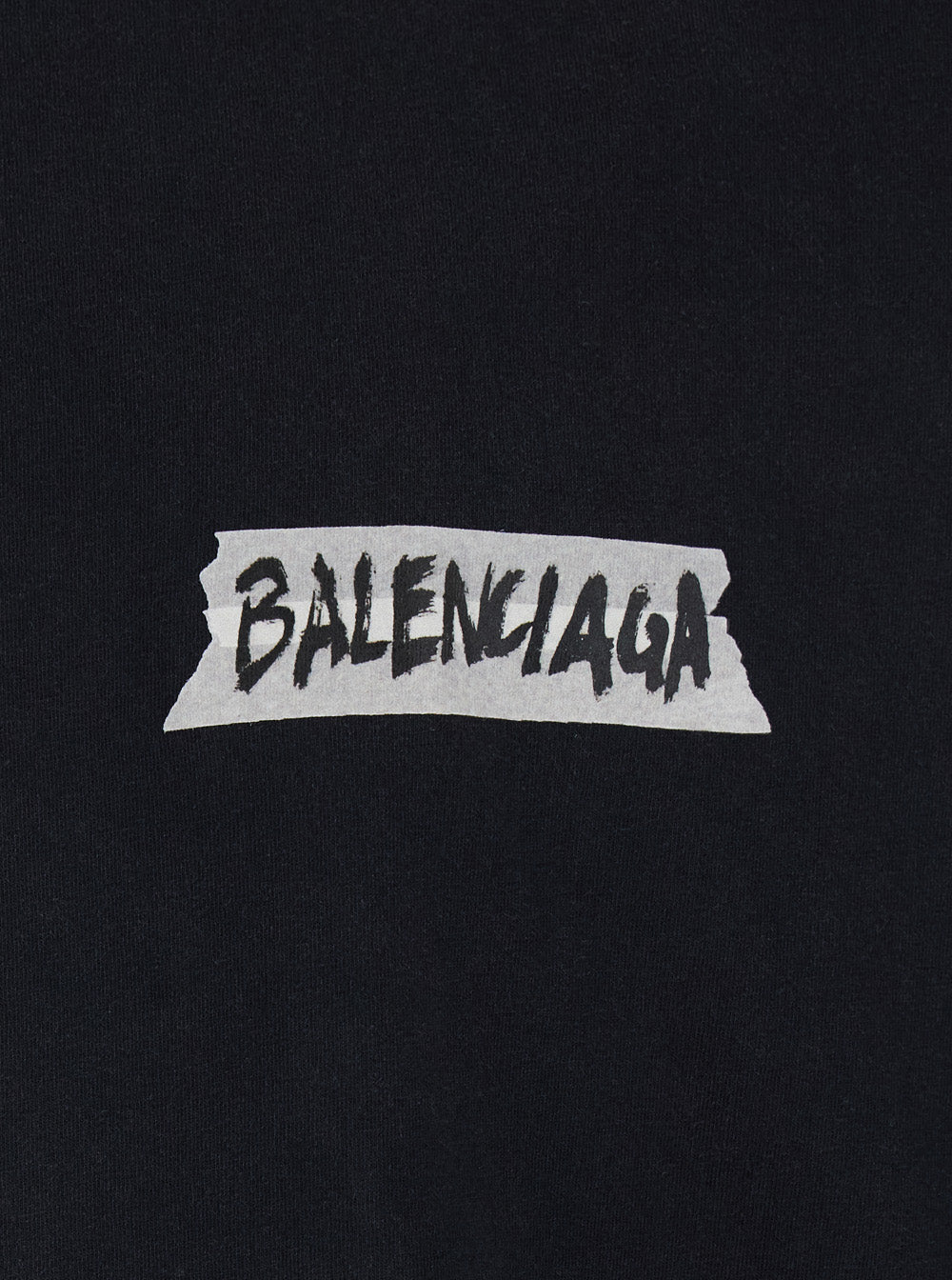 Balenciaga Men Black Cotton Sweatshirt With Logo On Front And Back For Men
