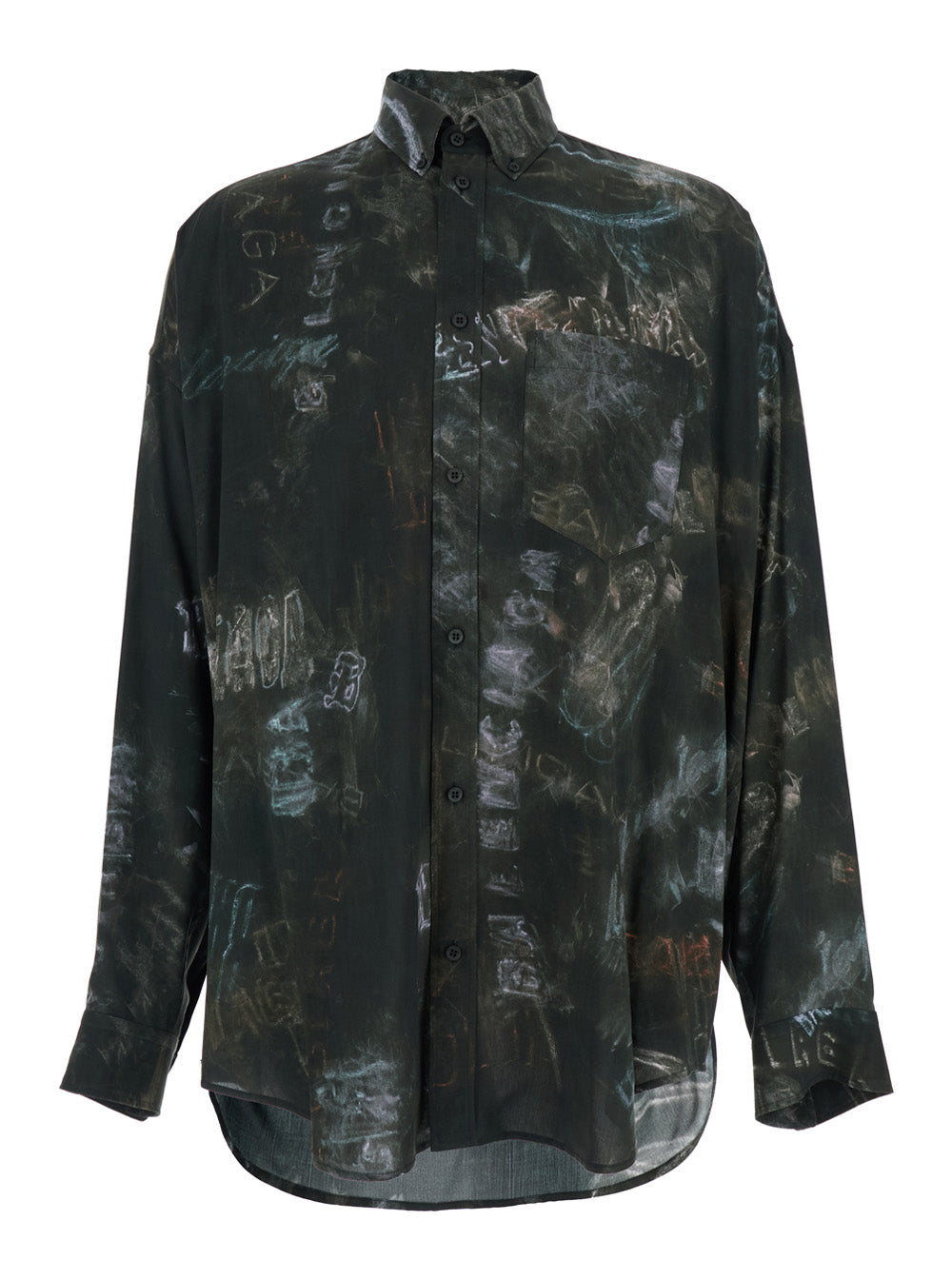 Balenciaga Balenciaga Men Black Shirt With All-Over Print In Viscose Men