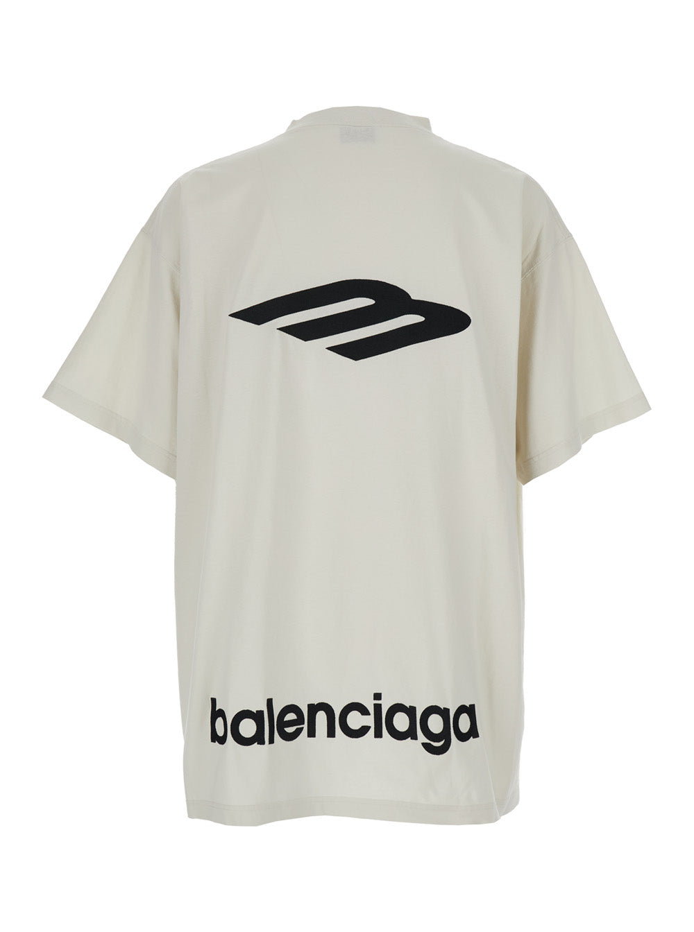 BALENCIAGA 長袖Tシャツ ホワイト 01プリント Balenciaga Men White Cotton T-Shirt For Men With Front Logo And