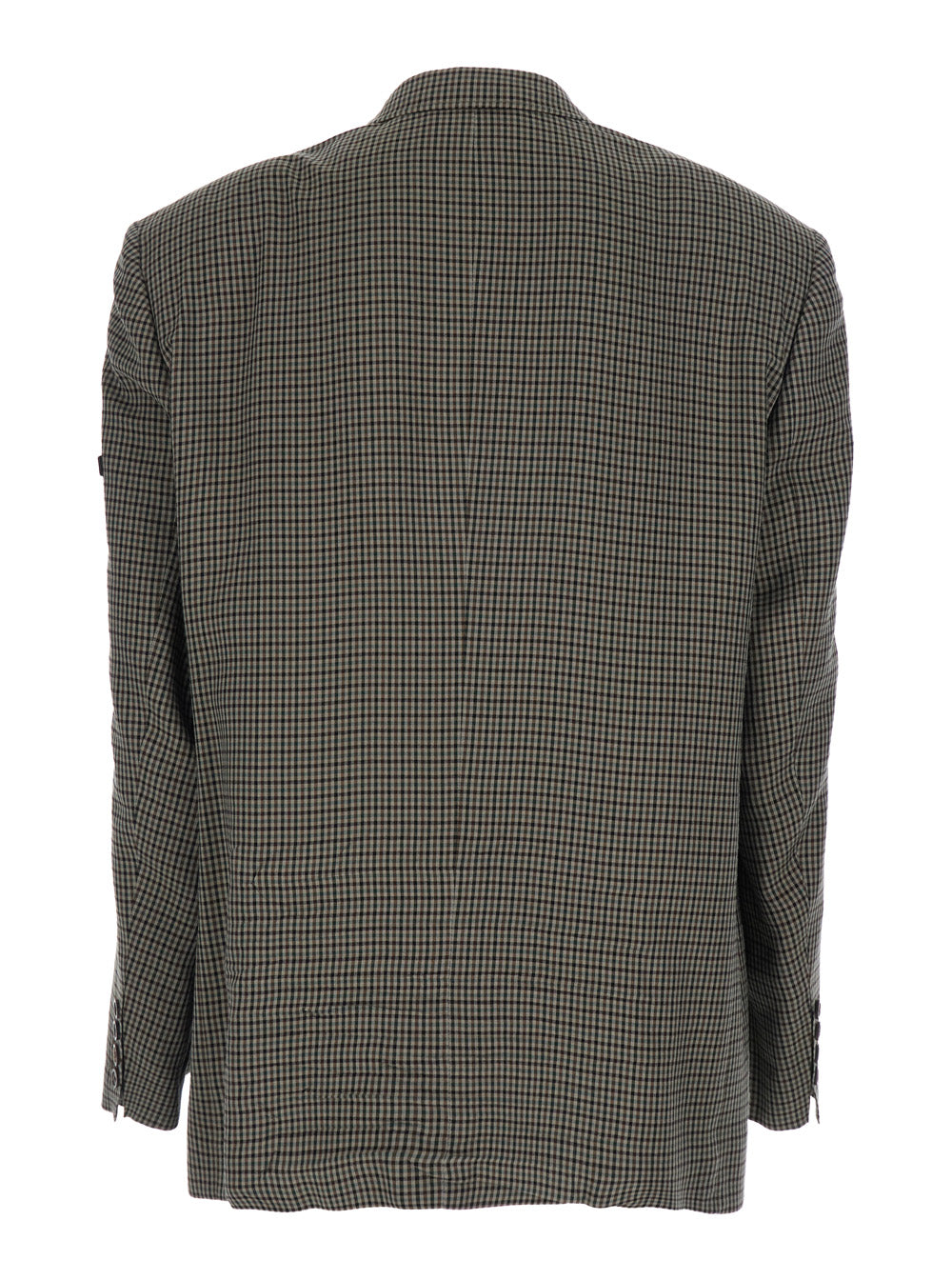 Balenciaga Men Brown Striped Jacket With Logo Patch On Sleeve For Men