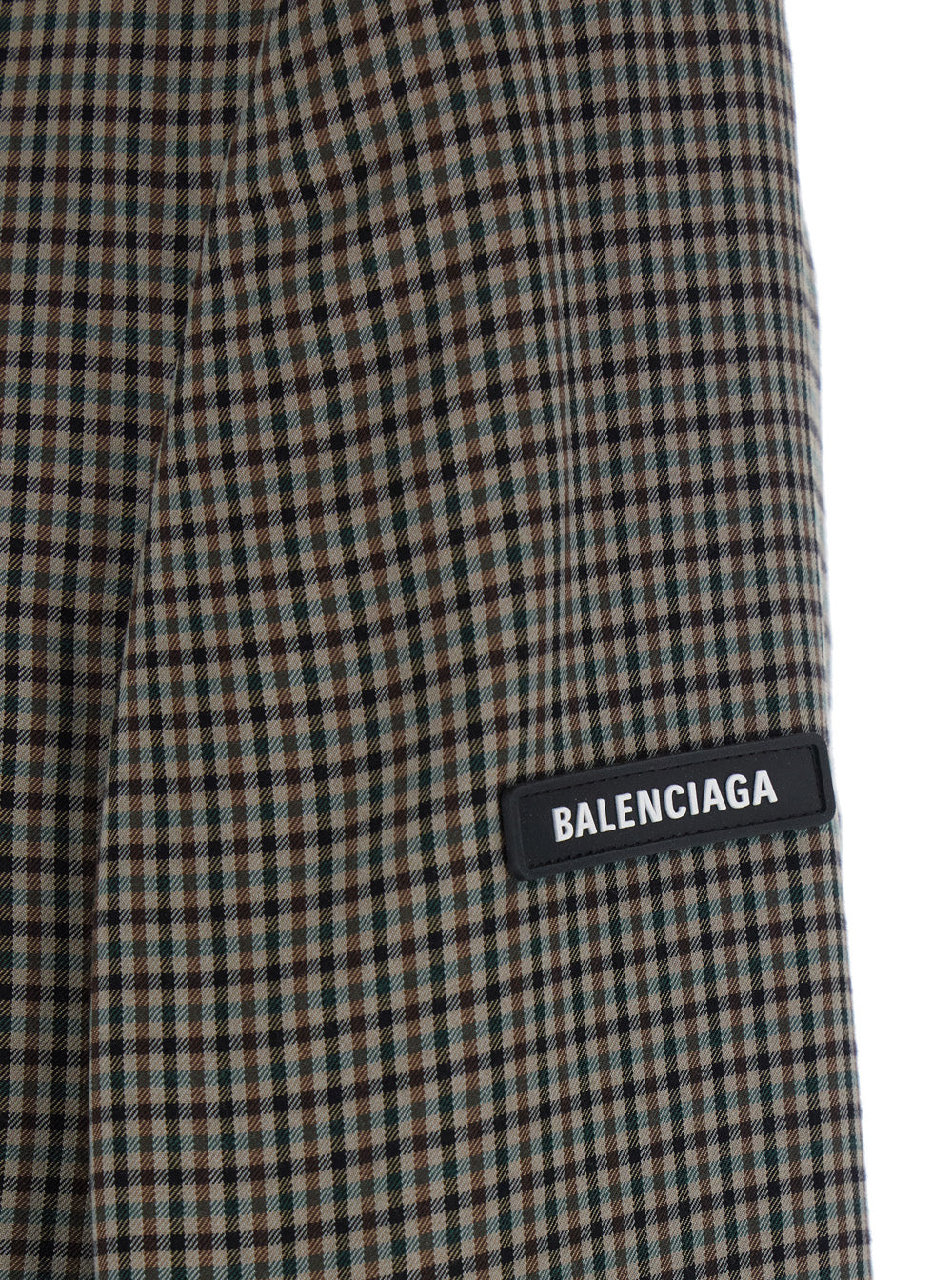 Balenciaga Men Brown Striped Jacket With Logo Patch On Sleeve For Men