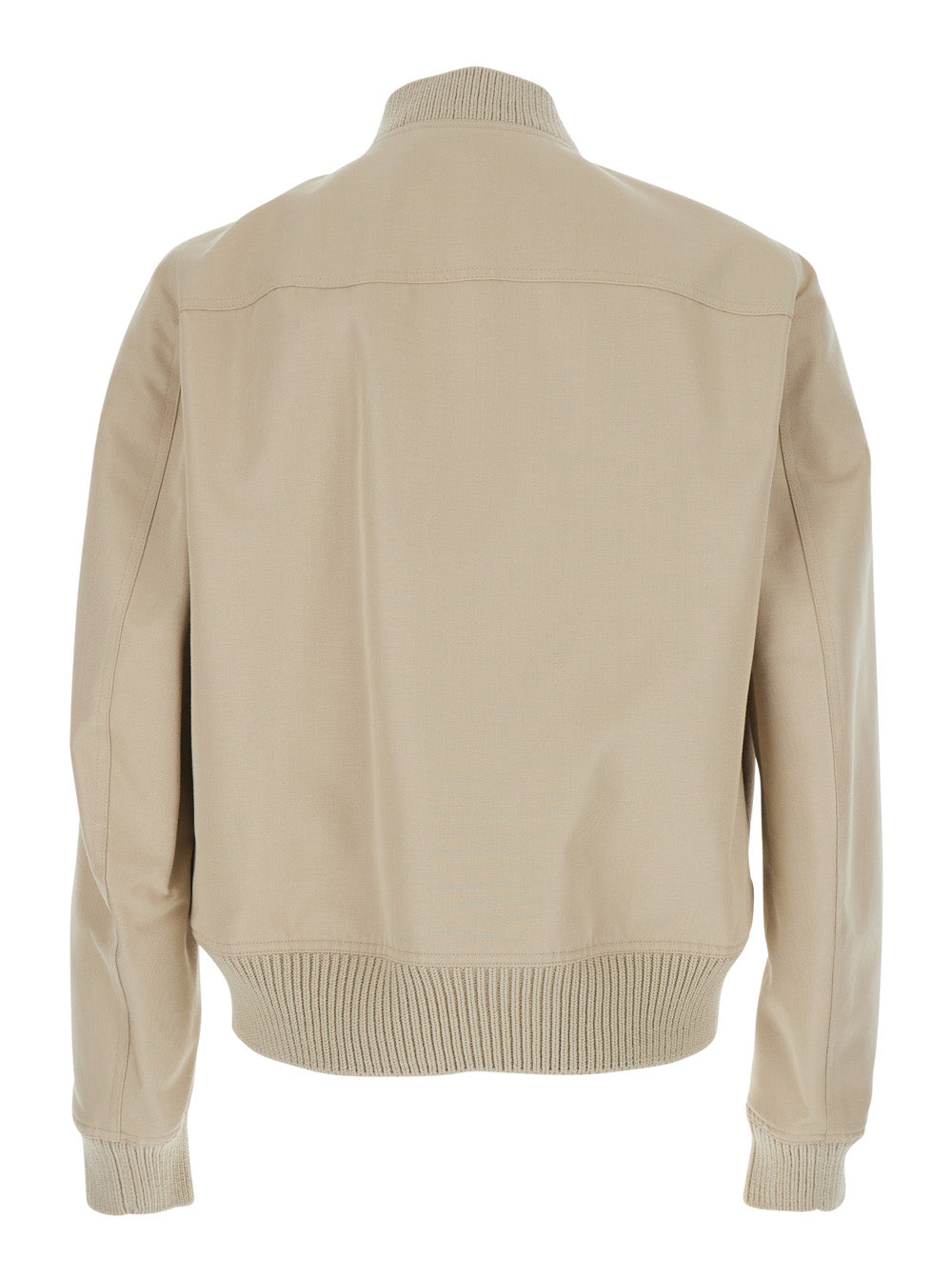 Rick Owens Men Heizer Flight Bomber Jacket With Bomber Collar And Two Zip Pockets On The Front In Beige Cotton Blend For Men