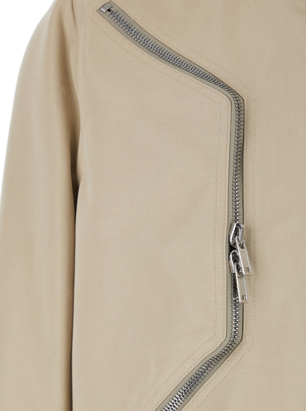 Rick Owens Men Heizer Flight Bomber Jacket With Bomber Collar And Two Zip Pockets On The Front In Beige Cotton Blend For Men