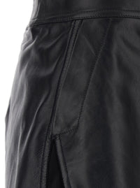 Rick Owens Women Miniskirt 'Fog' With Cut-Out On The Front And Zip Closure On The Back In Black Leather For Women