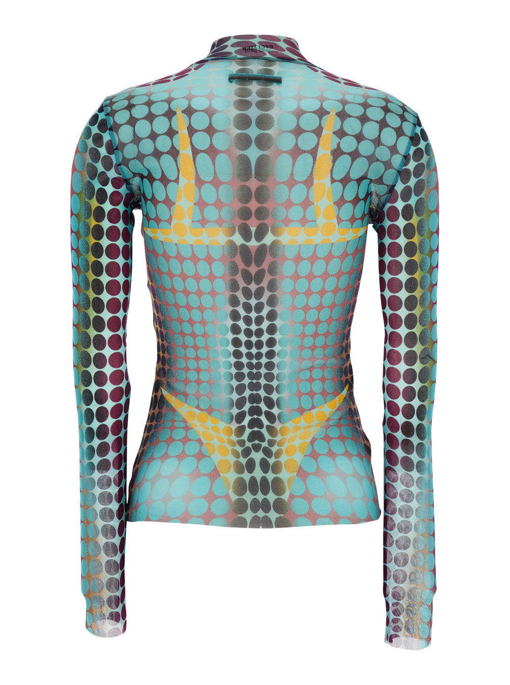 Jean Paul Gaultier Women Multicolor High Neck Top With All-Over Print In Tech Fabric For Women