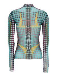 Jean Paul Gaultier Women Multicolor High Neck Top With All-Over Print In Tech Fabric For Women