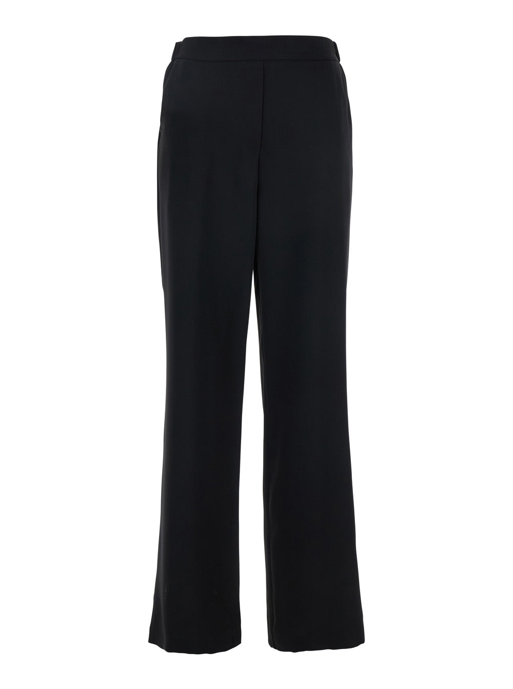 Leplain Women Black Pants With Elasticated Waist At The Back And Wide Leg In Tech Fabric For Women