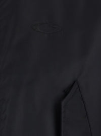 Balenciaga Women Bomber Jacket With High Collar And Two Side Pockets In Black Tech Fabric For Women