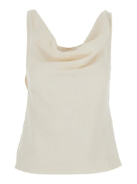 Brunello Cucinelli Women White Top With Draped Neckline In Viscose Blend For Women