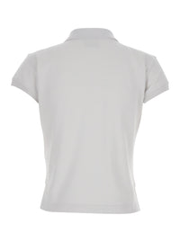 Balenciaga Women White Cotton Polo With Tone-On-Tone Logo For Women