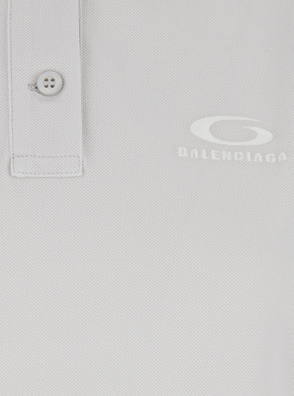 Balenciaga Women White Cotton Polo With Tone-On-Tone Logo For Women