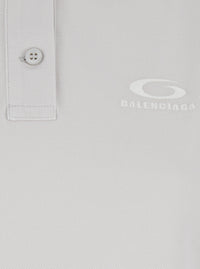 Balenciaga Women White Cotton Polo With Tone-On-Tone Logo For Women