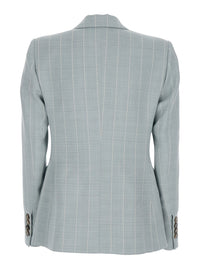 Blaze Milano Women 'After You' Light Blue Double-Breasted Jacket With Peak Revers And Striped Motif In Viscose Blend For Women
