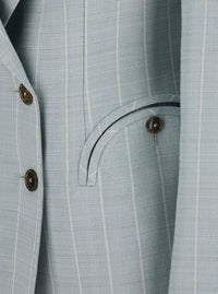 Blaze Milano Women 'After You' Light Blue Double-Breasted Jacket With Peak Revers And Striped Motif In Viscose Blend For Women