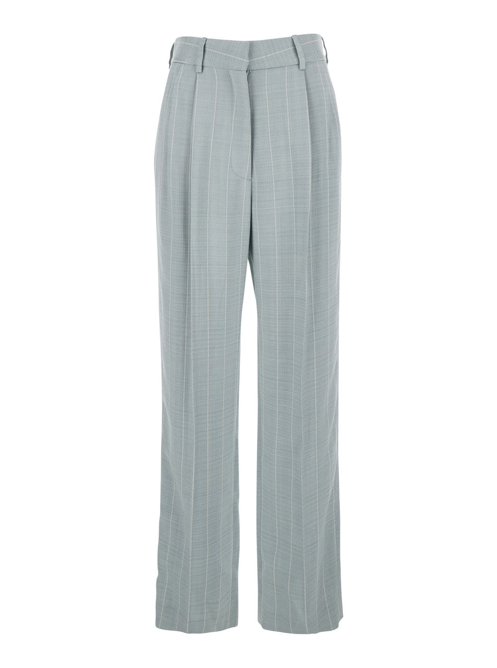 Blaze Milano Women Light Blue Trousers With Striped Motif In Viscose Woman