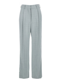 Blaze Milano Women Light Blue Trousers With Striped Motif In Viscose Woman