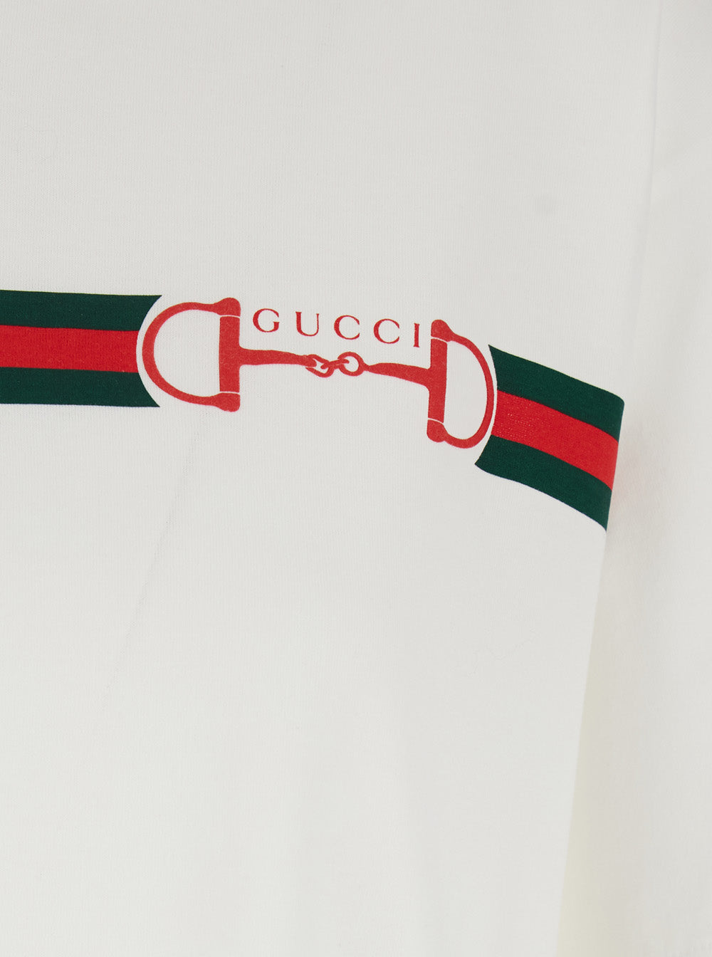 GUCCI Gucci Women White Crew Neck T-Shirt  With Logo Print On Front In Cotton Women