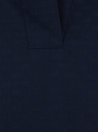 Gucci Women Blue Blouse With Wide Collar And V-Neck In Cotton Blend For Women