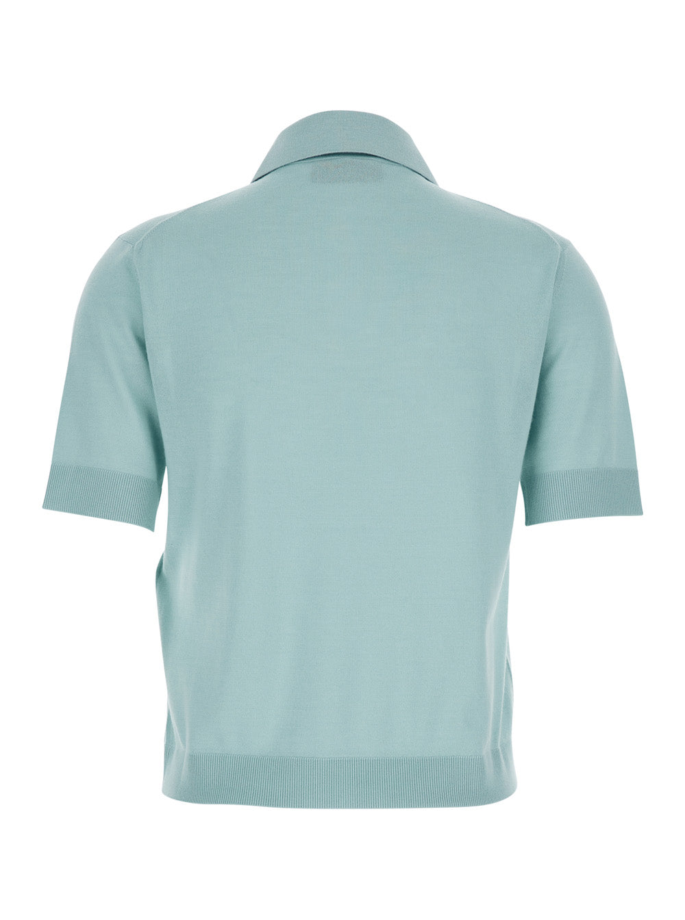 GUCCI Gucci Women Light Blue Polo With Classic Collar And Logo Lettering Embroidery On The Front In Wool For Women