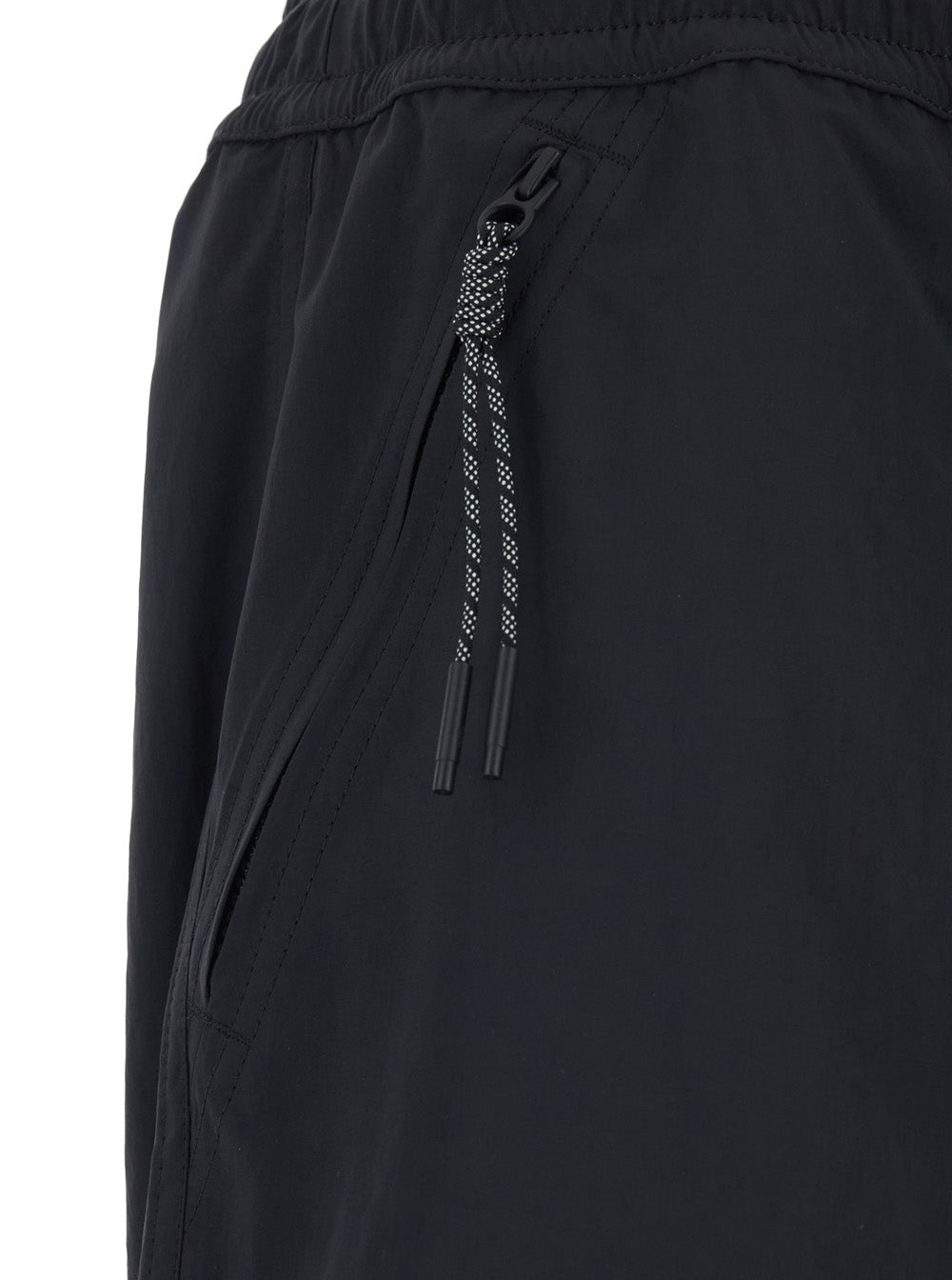 Moncler Grenoble Men Black Bermuda Shorts With Elastic Waist And Logo Patch On The Back In Tech Fabric For Men
