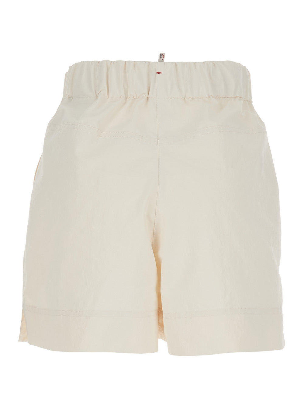 Moncler Grenoble Women White Shorts With Elasticated Waist And Drawstring And Logo Patch On The Side In Tech Fabric For Women
