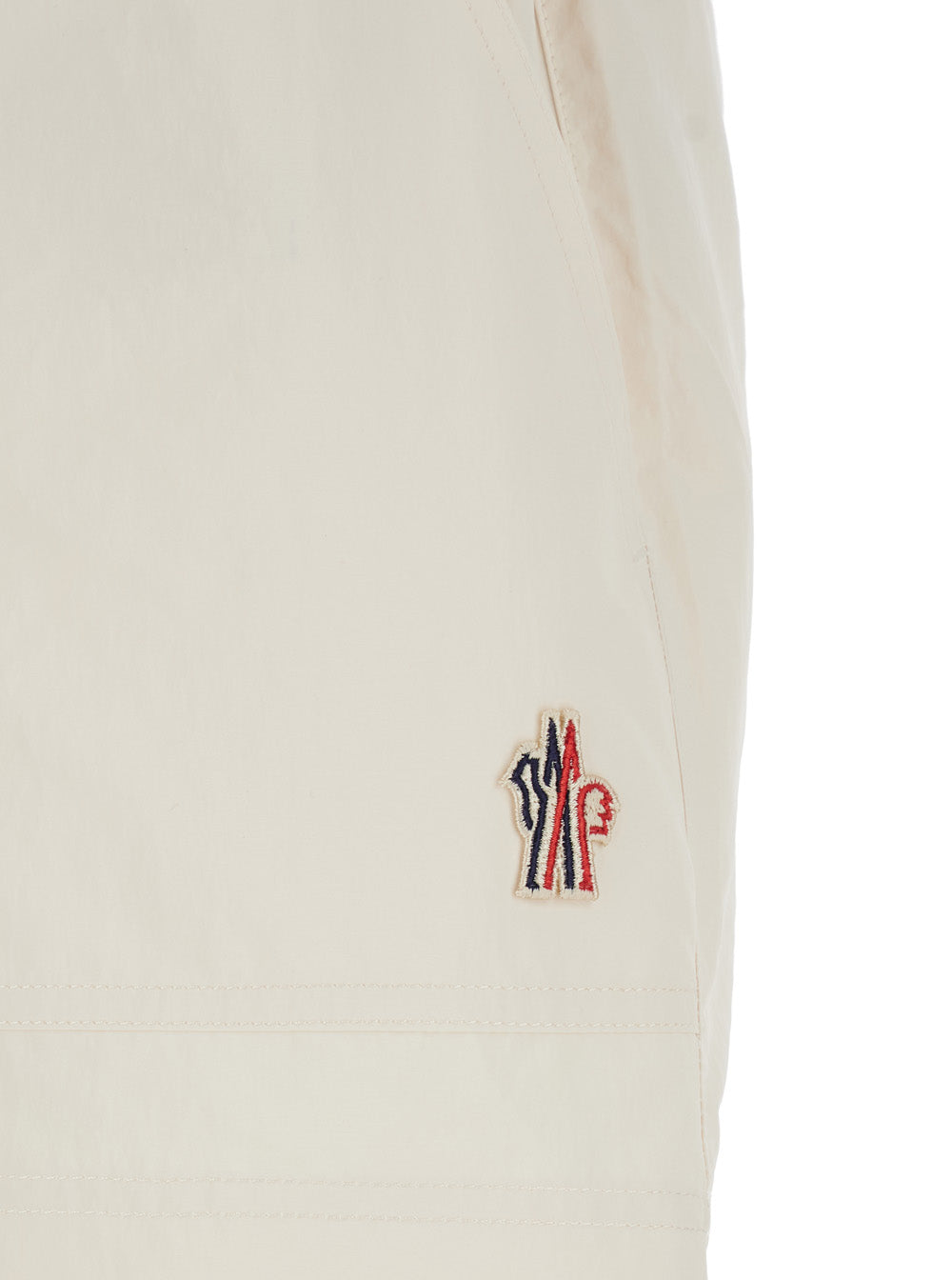 Moncler Grenoble Women White Shorts With Elasticated Waist And Drawstring And Logo Patch On The Side In Tech Fabric For Women